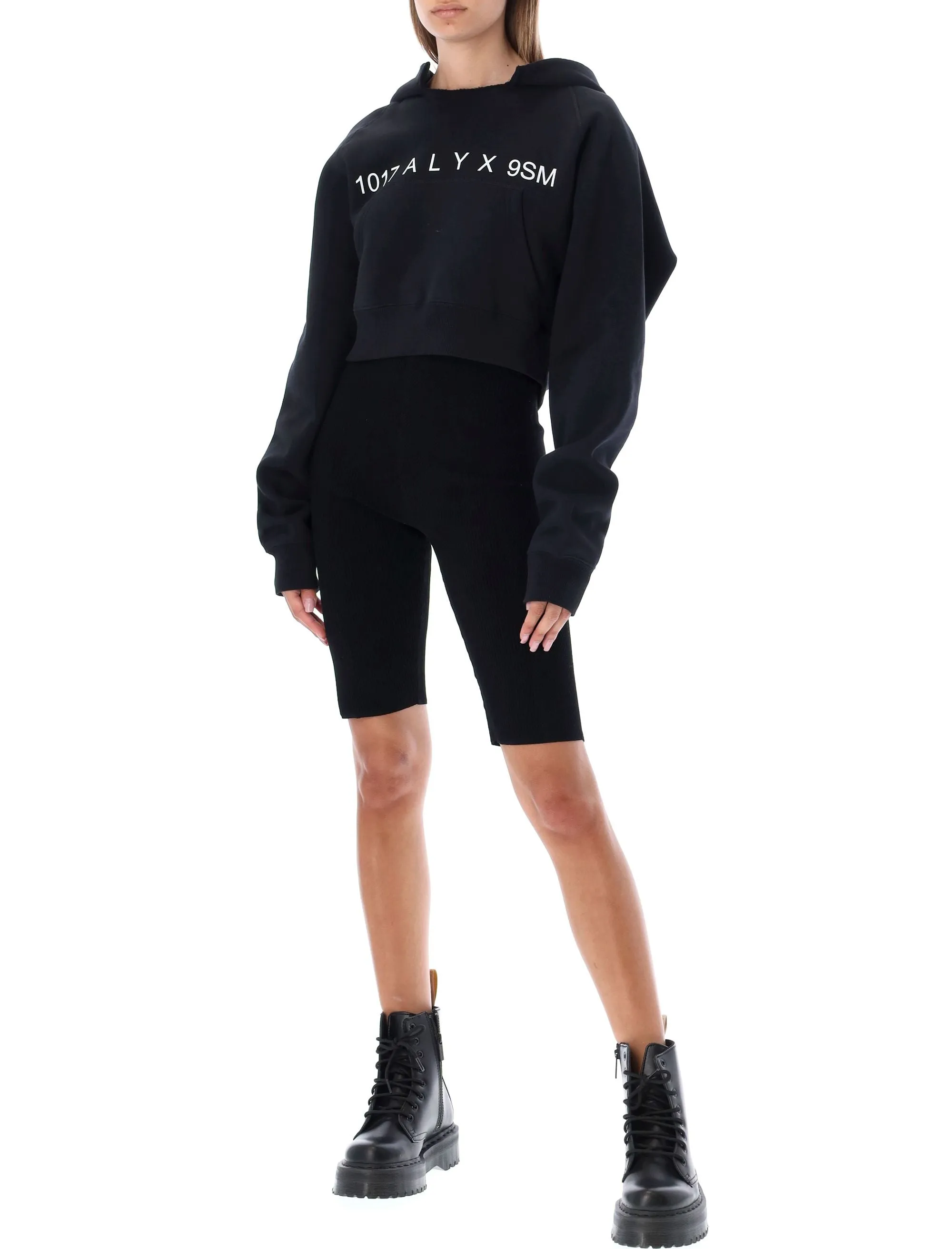 1017 ALYX 9SM Logo Printed Cropped Hoodie