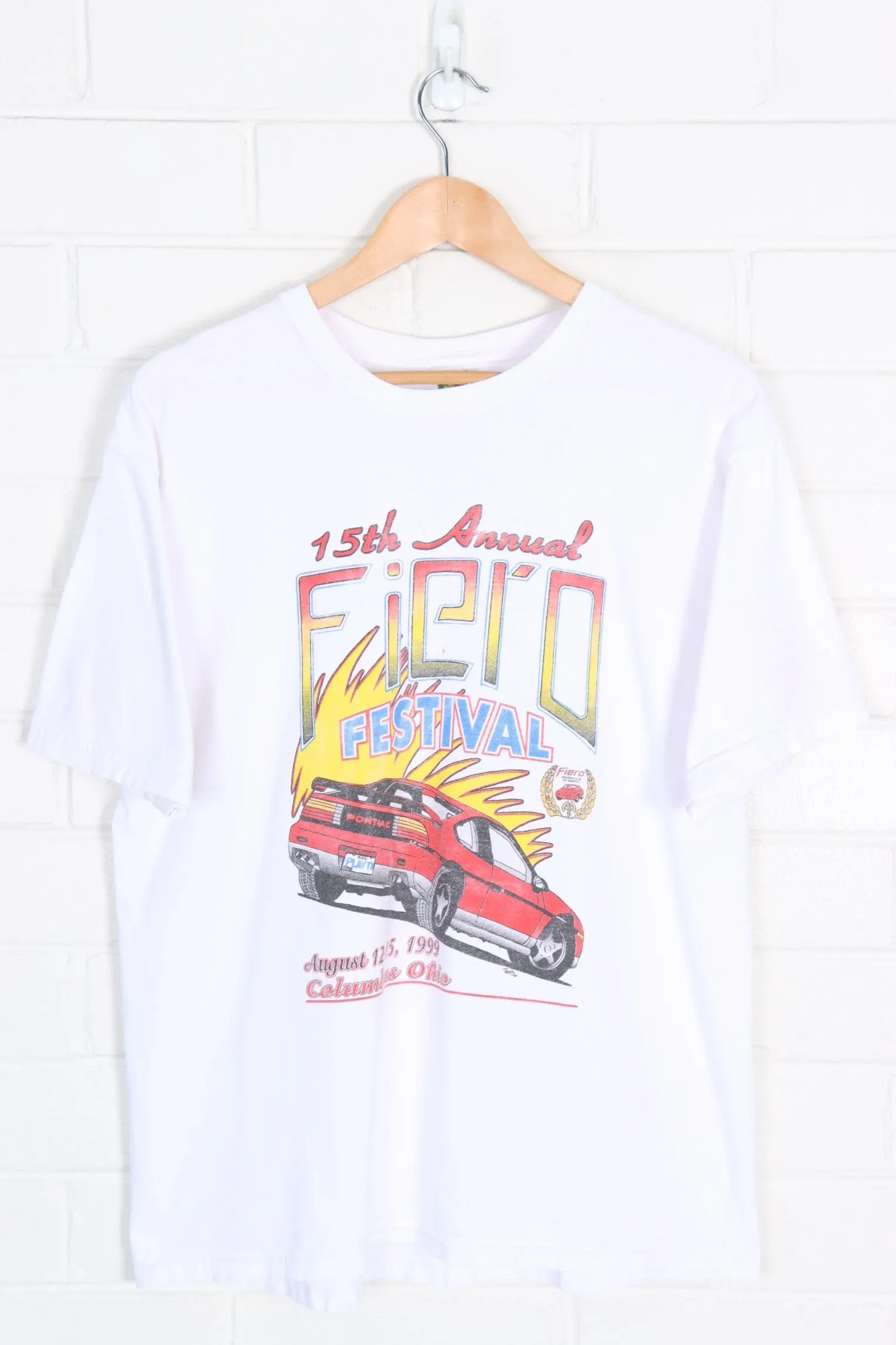 15th Annual Fiero Festival Colourful Car Racing Graphic Tee (L)