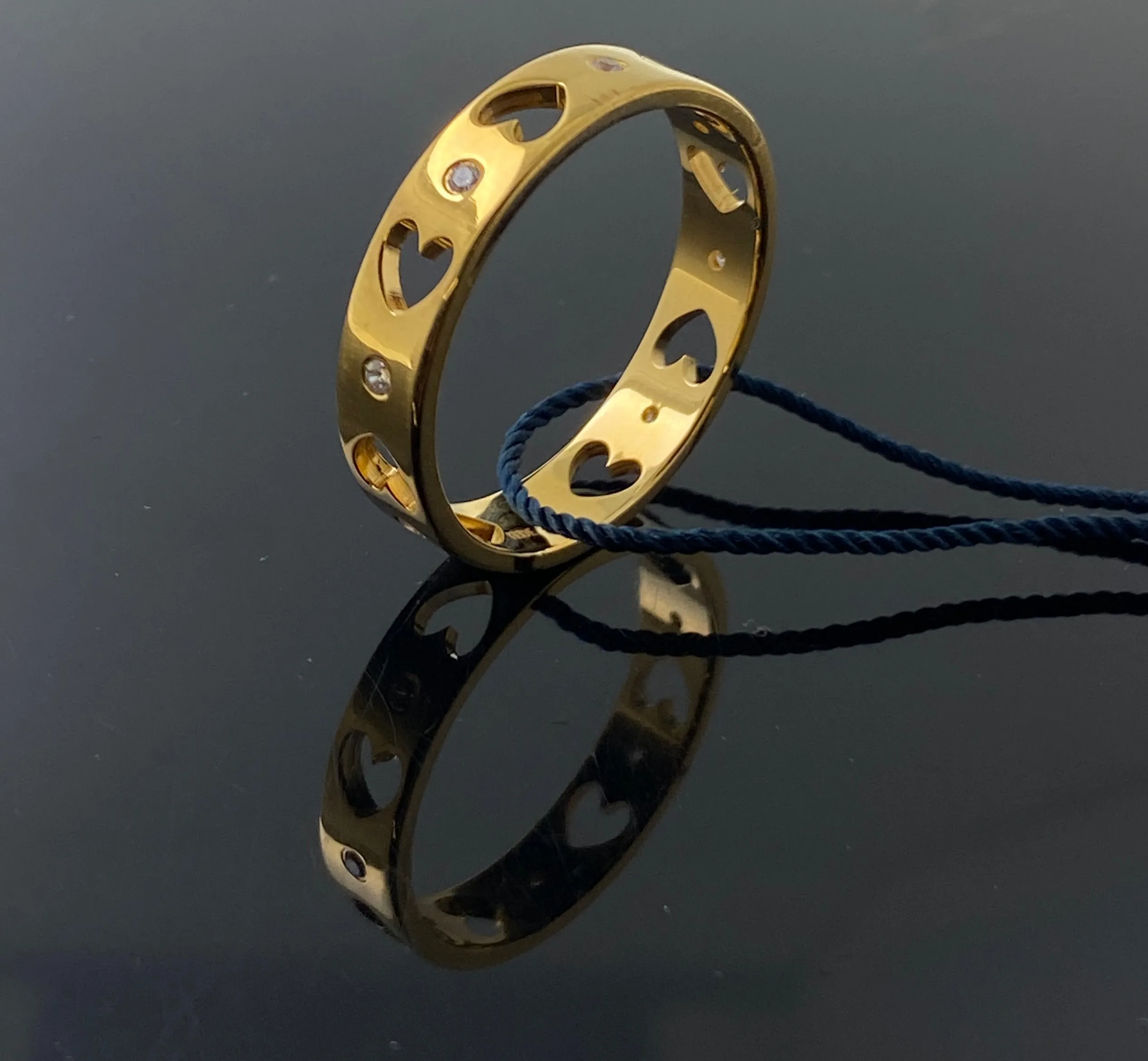 22k Solid Gold Elegant Infinity Heart Band 10001f