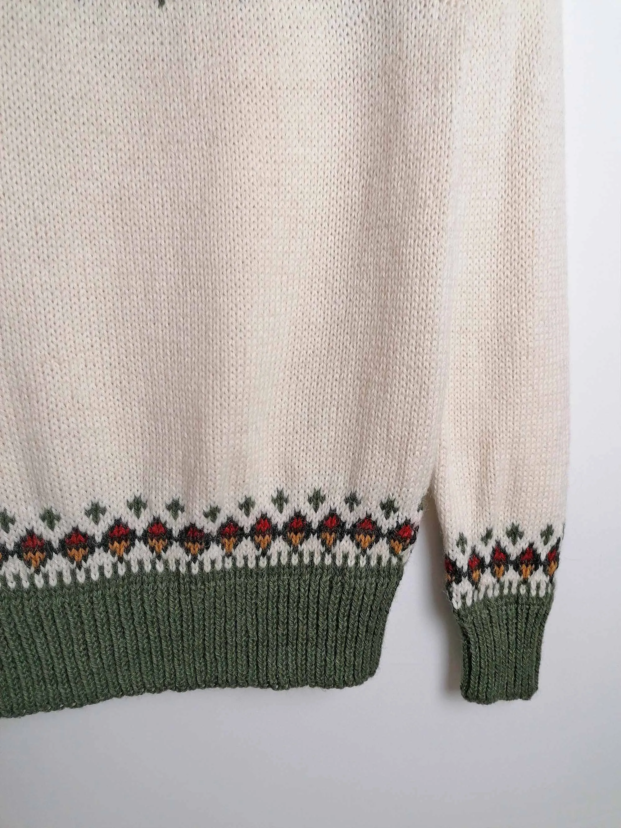 80's Fair Isle Retro Ski Sweater - size S-M