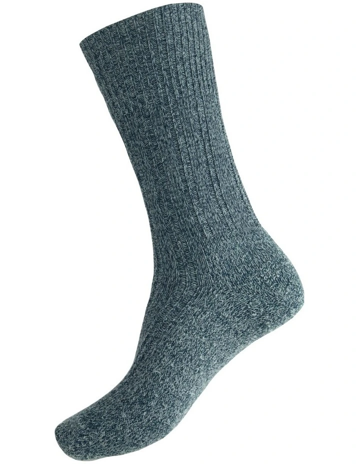 90% Fine Merino Wool Winter Health Over The Calf Socks in Blue