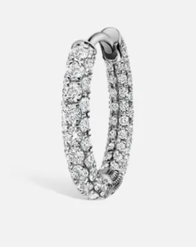 9.5mm Diamond Five Row Pavé Hoop Earring (Bottom Hinge)