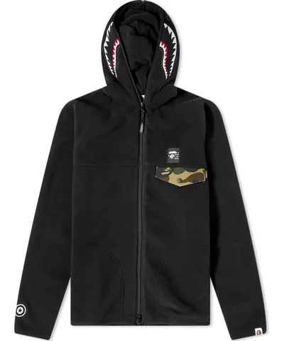 A Bathing Ape Women's Shark Polartec Full Zip Hoodie