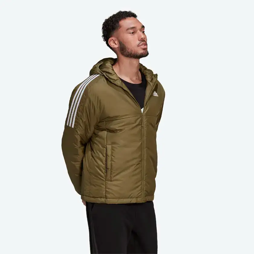 Adidas Essentials Insulated Hooded Jacket -Olive Green