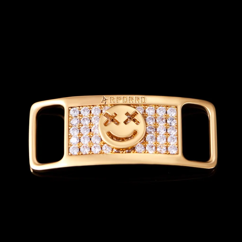 Aporro Iced Smile Emoji Lace Lock