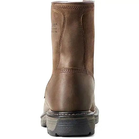 Ariat Men's WorkHog 8 Comp Toe WP Western Work Boot - Oily Brown - 10011943