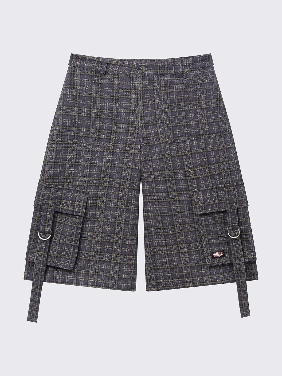 Arlo Plaid Long Cargo Shorts