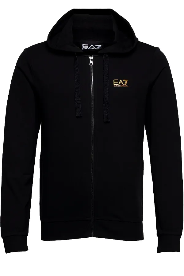 Armani EA7 ID Logo Zip Hoodie Gold