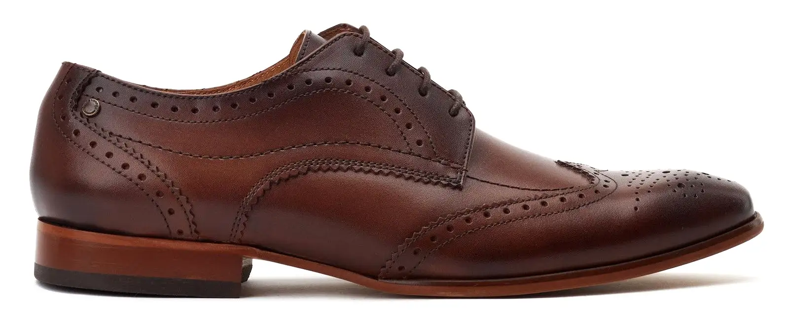 Base London Barbera Mens Leather Lace Up Brogue Shoe