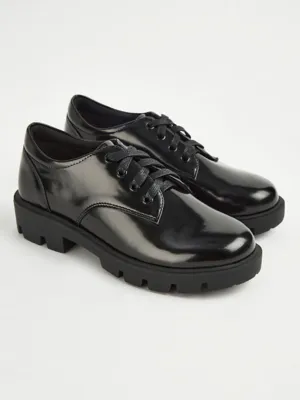 Black Chunky Lace Up Derby School Shoes | School | George at ASDA