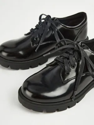 Black Chunky Lace Up Derby School Shoes | School | George at ASDA