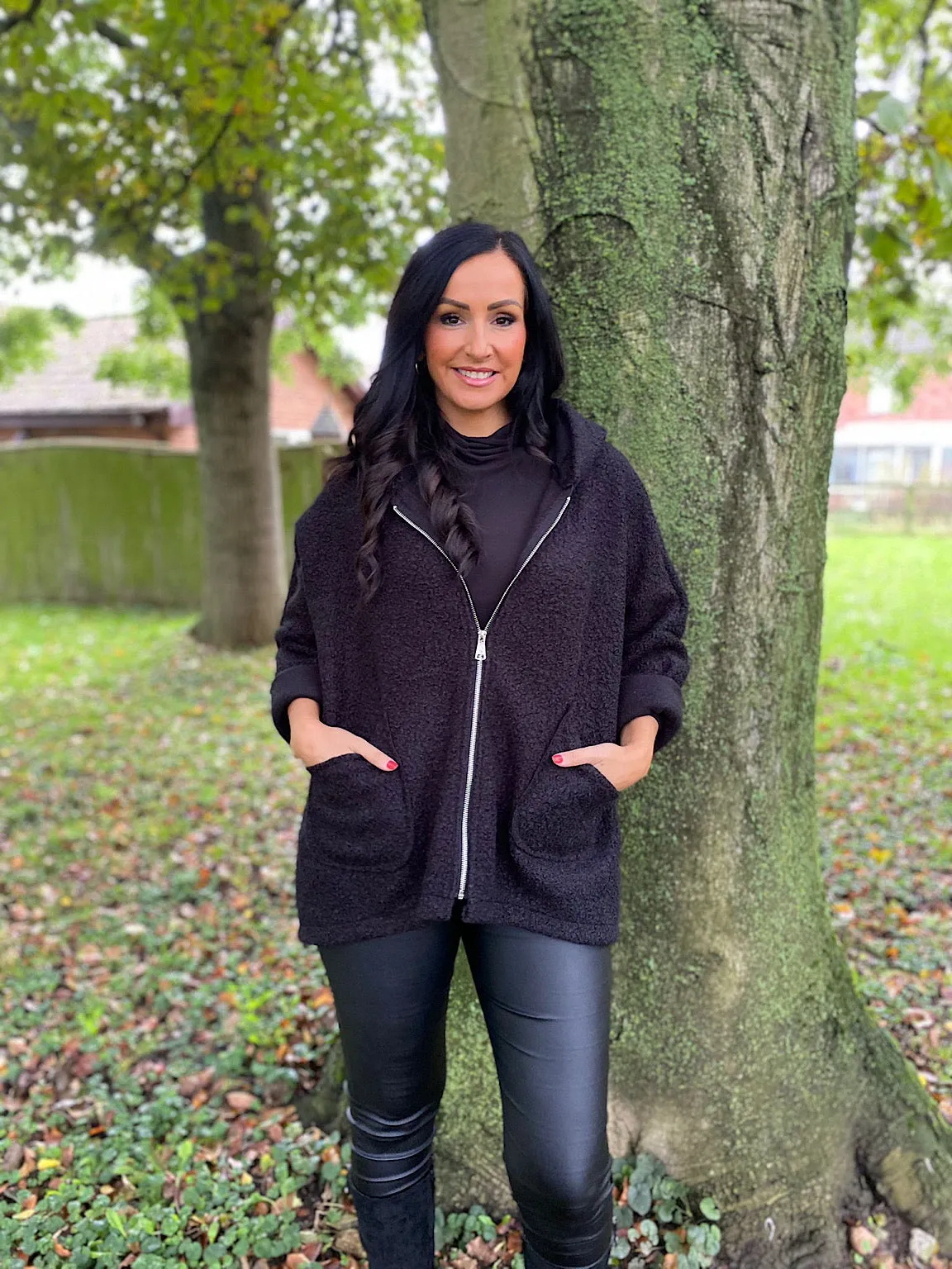 Black Zip Hooded Jacket Norma