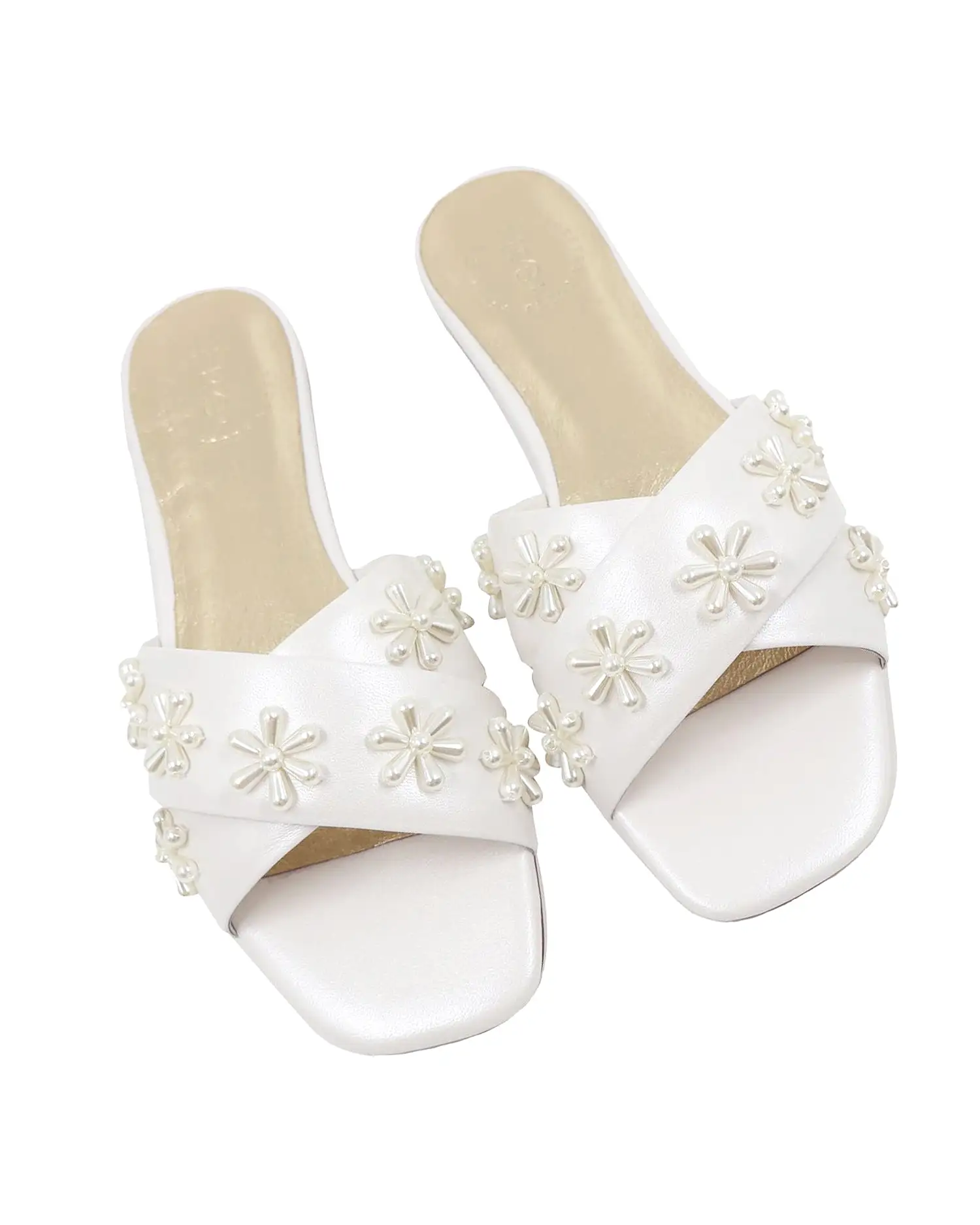 BLOOM FLATS - IVORY PEARL EMBELLISHED FLATS - FINAL SALE