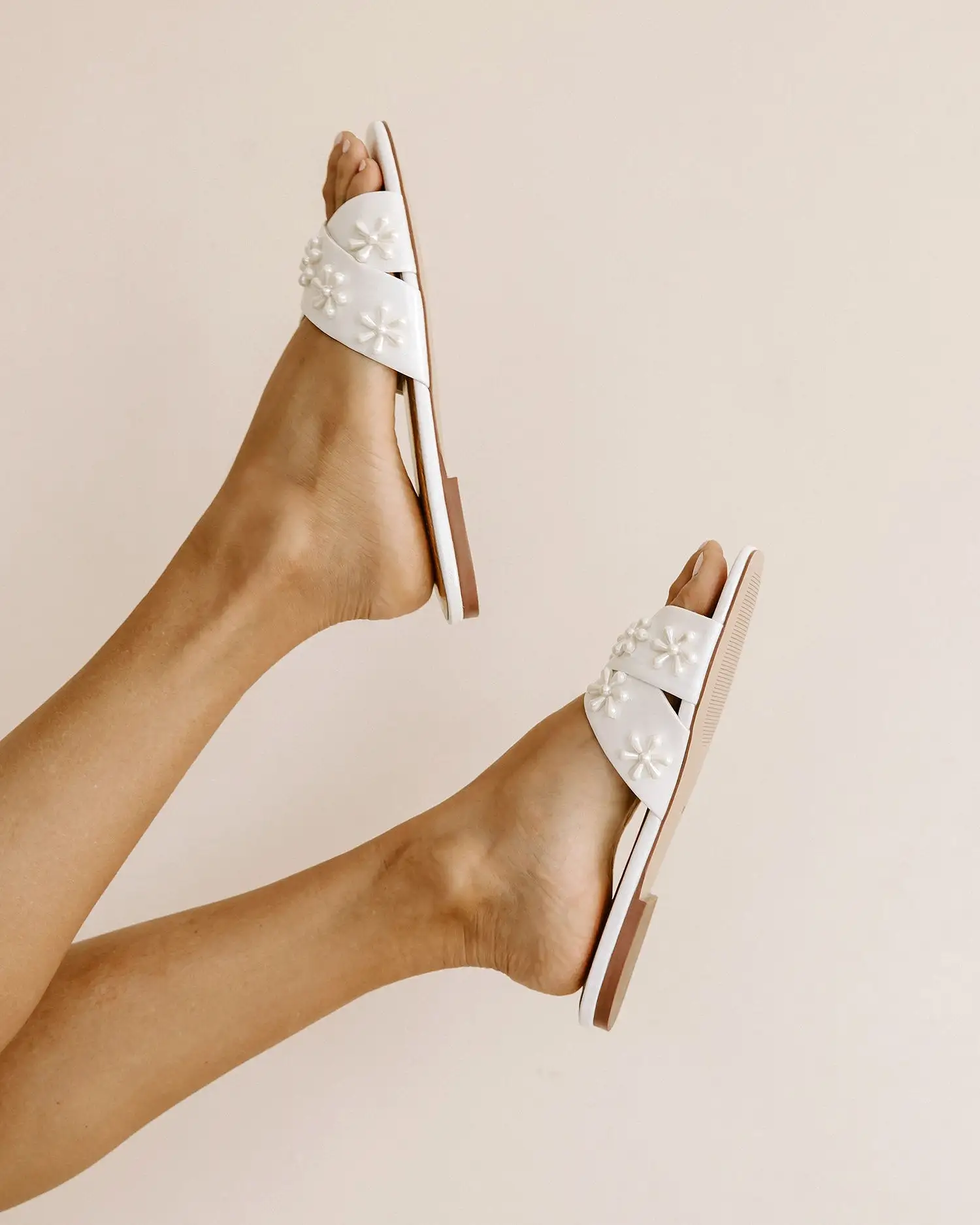 BLOOM FLATS - IVORY PEARL EMBELLISHED FLATS - FINAL SALE