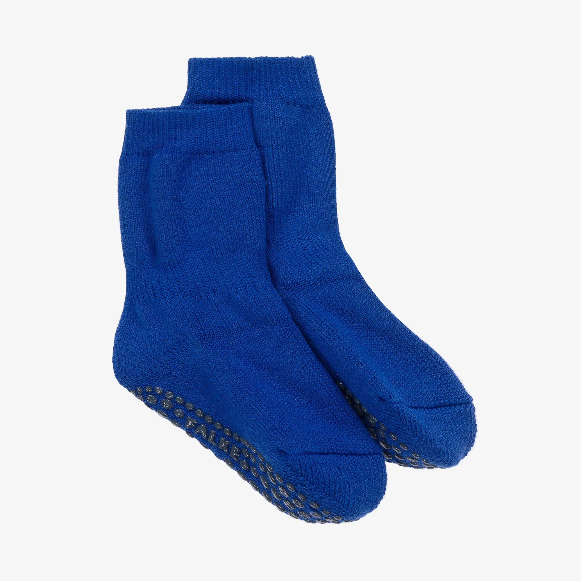 Blue Cotton & Wool Slipper Socks