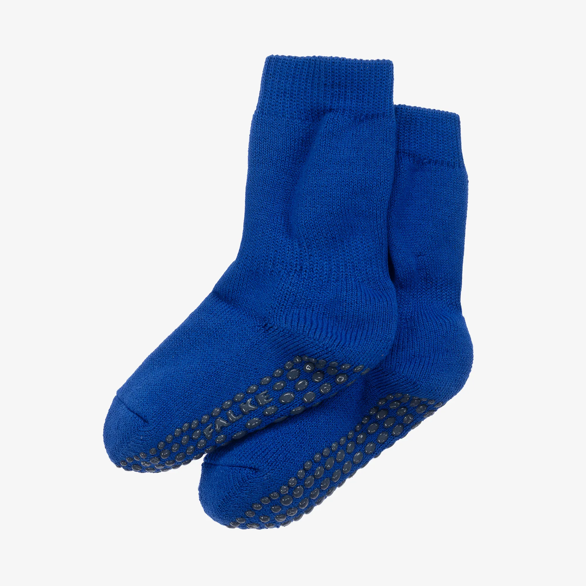 Blue Cotton & Wool Slipper Socks