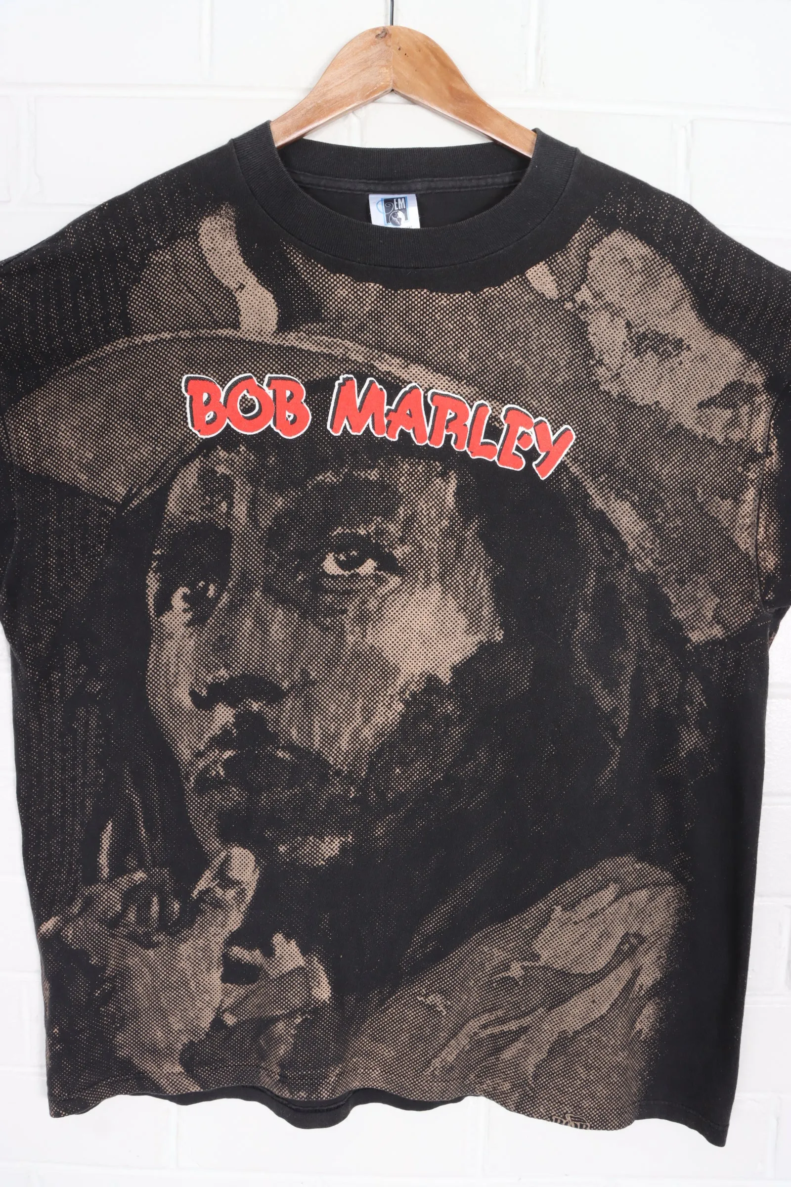 Bob Marley 'Rastaman Vibration' Front Back Single Stitch T-Shirt USA Made (XL)