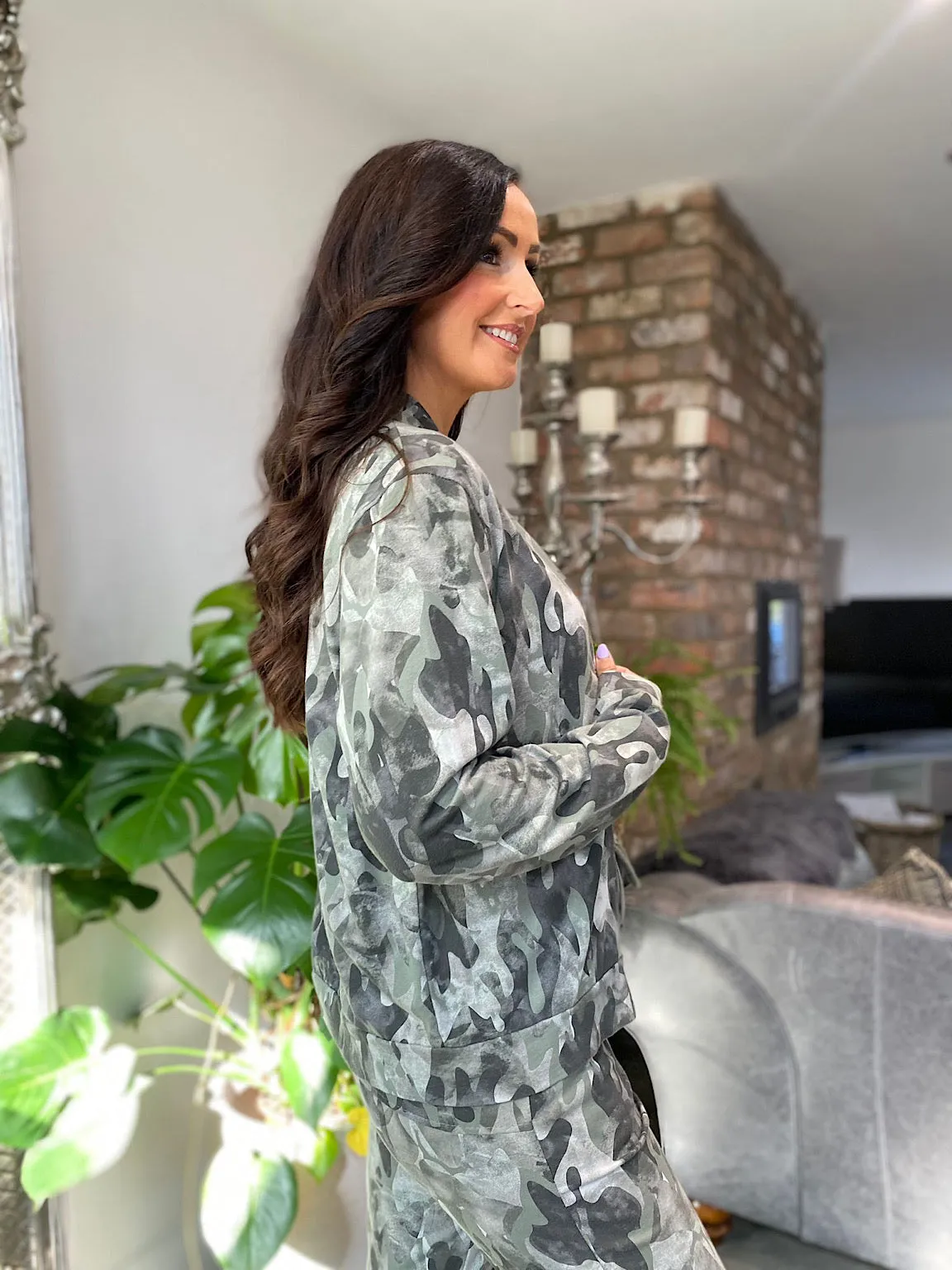 Camo Print Zip Jacket Ellie