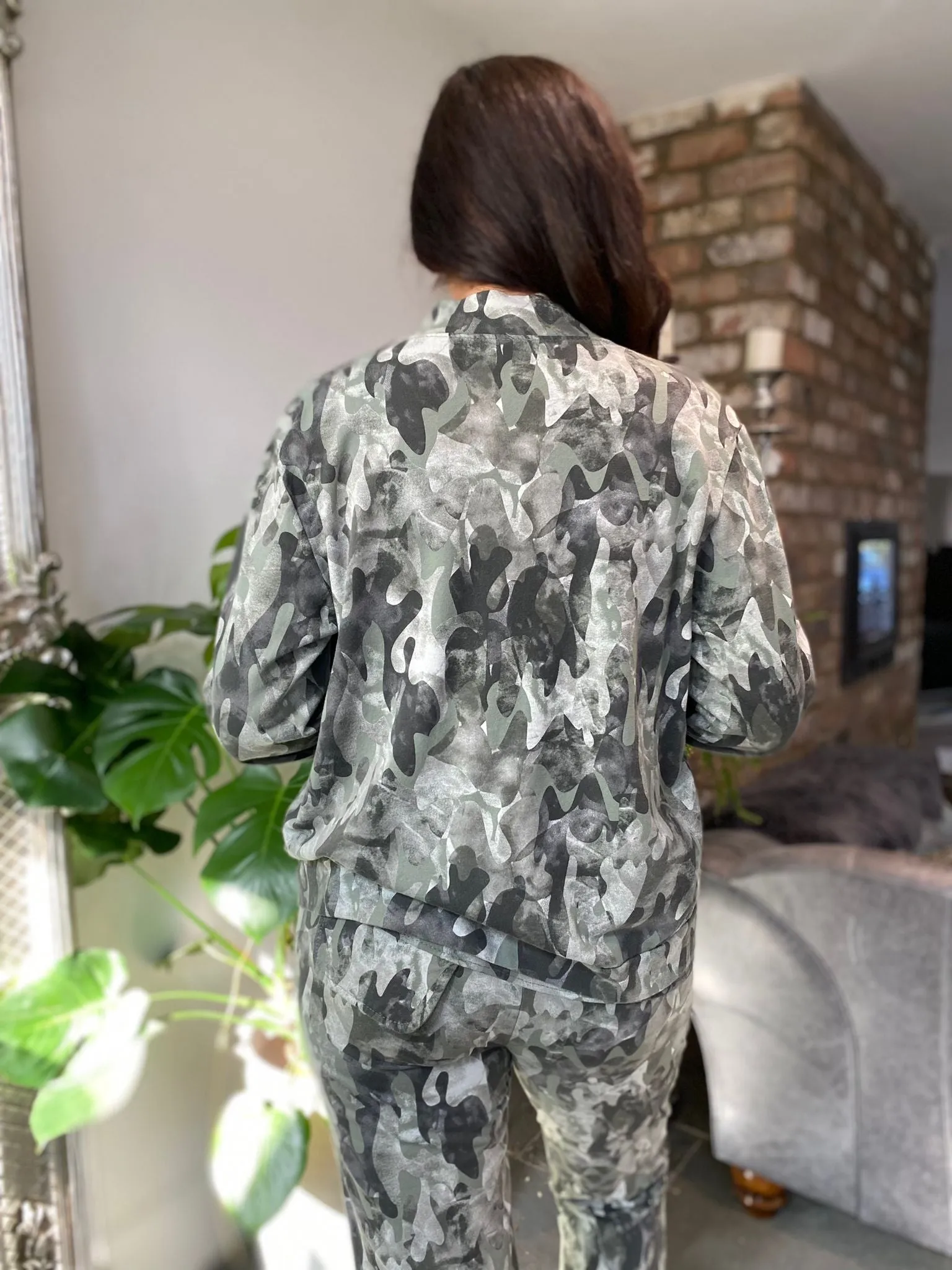 Camo Print Zip Jacket Ellie