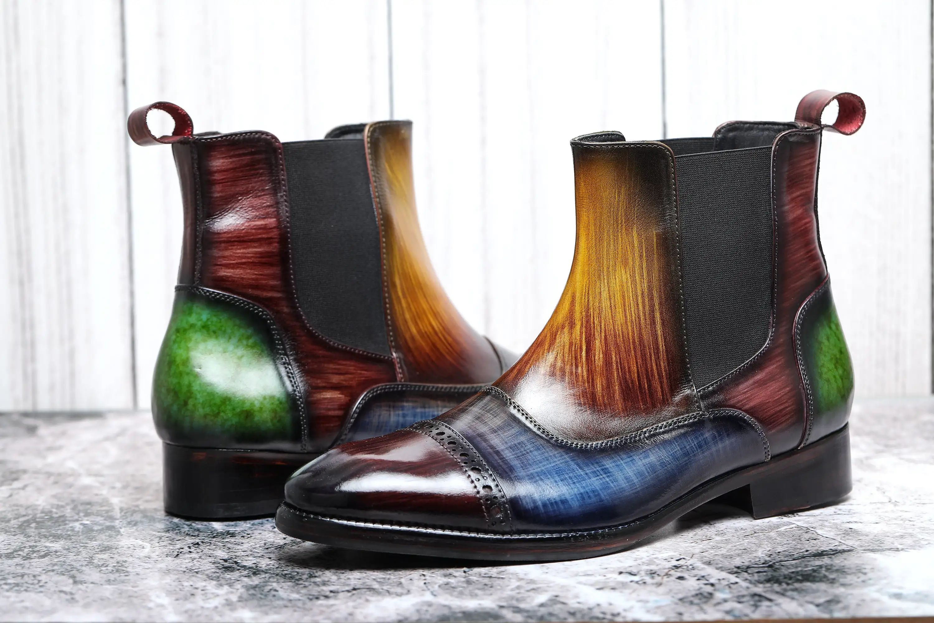 Captoe Chelsea Boots- Multicolor