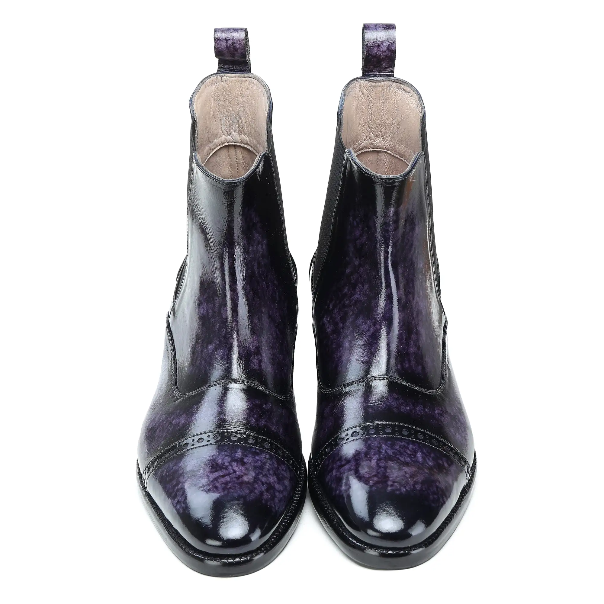 Captoe Chelsea Boots- Purple