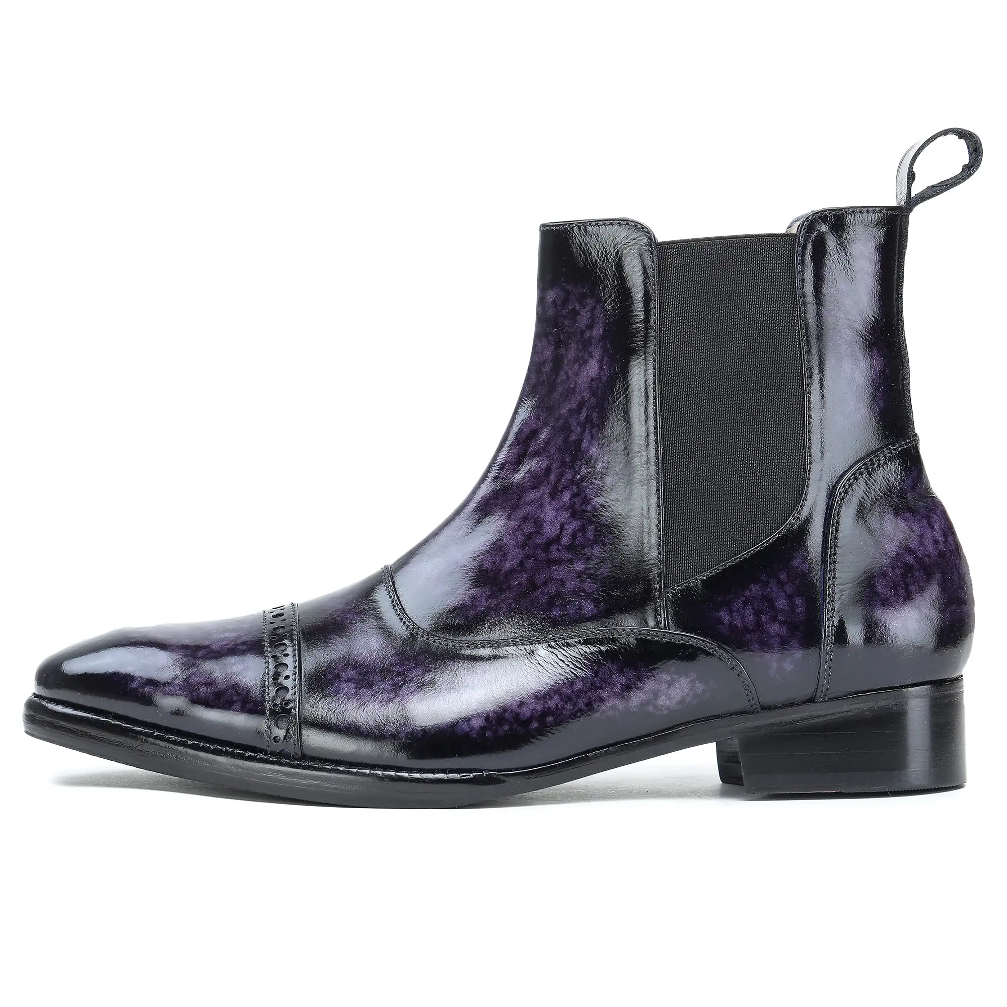 Captoe Chelsea Boots- Purple