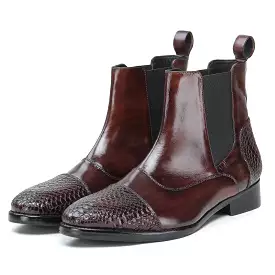 Captoe Chelsea Boots- Python Brown