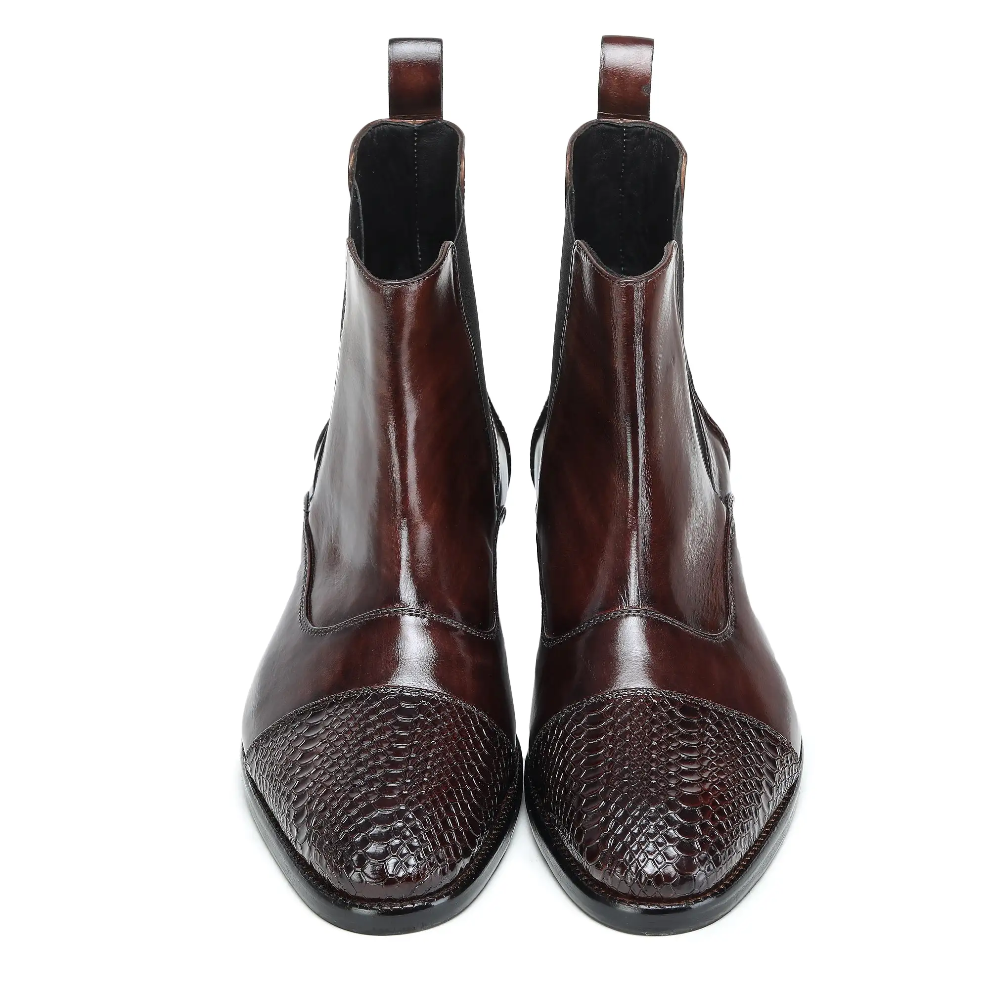 Captoe Chelsea Boots- Python Brown