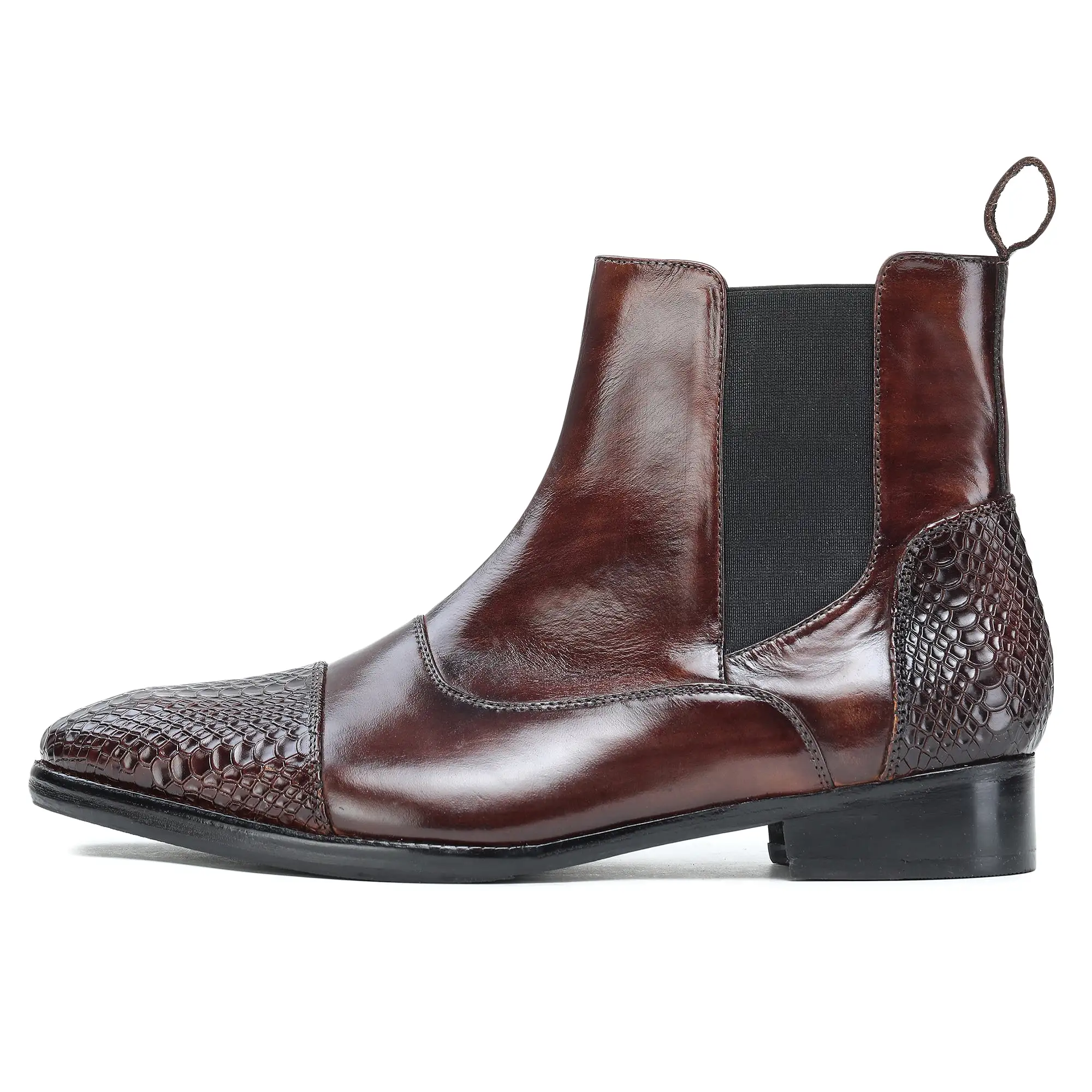 Captoe Chelsea Boots- Python Brown