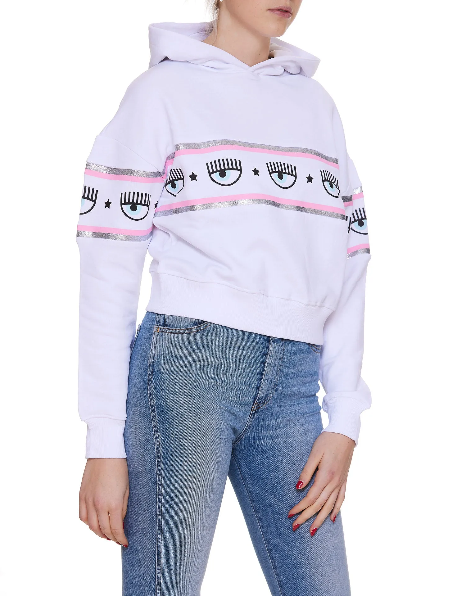 Chiara Ferragni Logo-Taped Long-Sleeved Hoodie