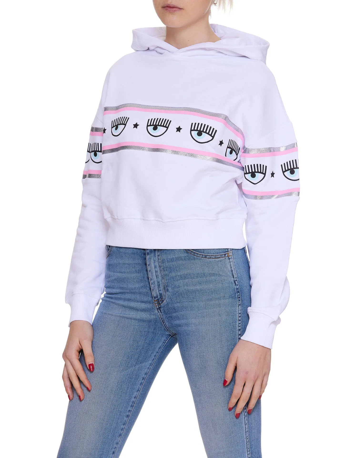 Chiara Ferragni Logo-Taped Long-Sleeved Hoodie