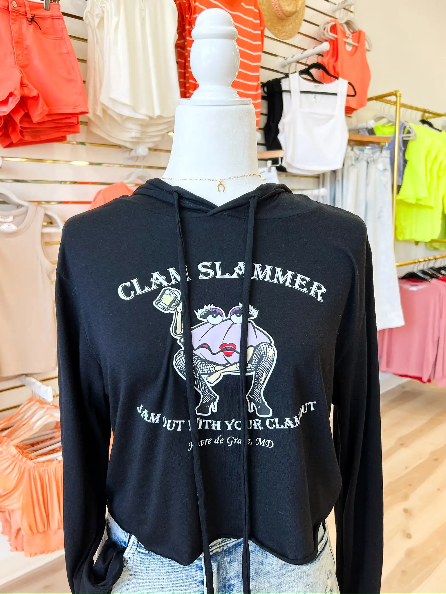 Clam Slammer Cropped Hoodie