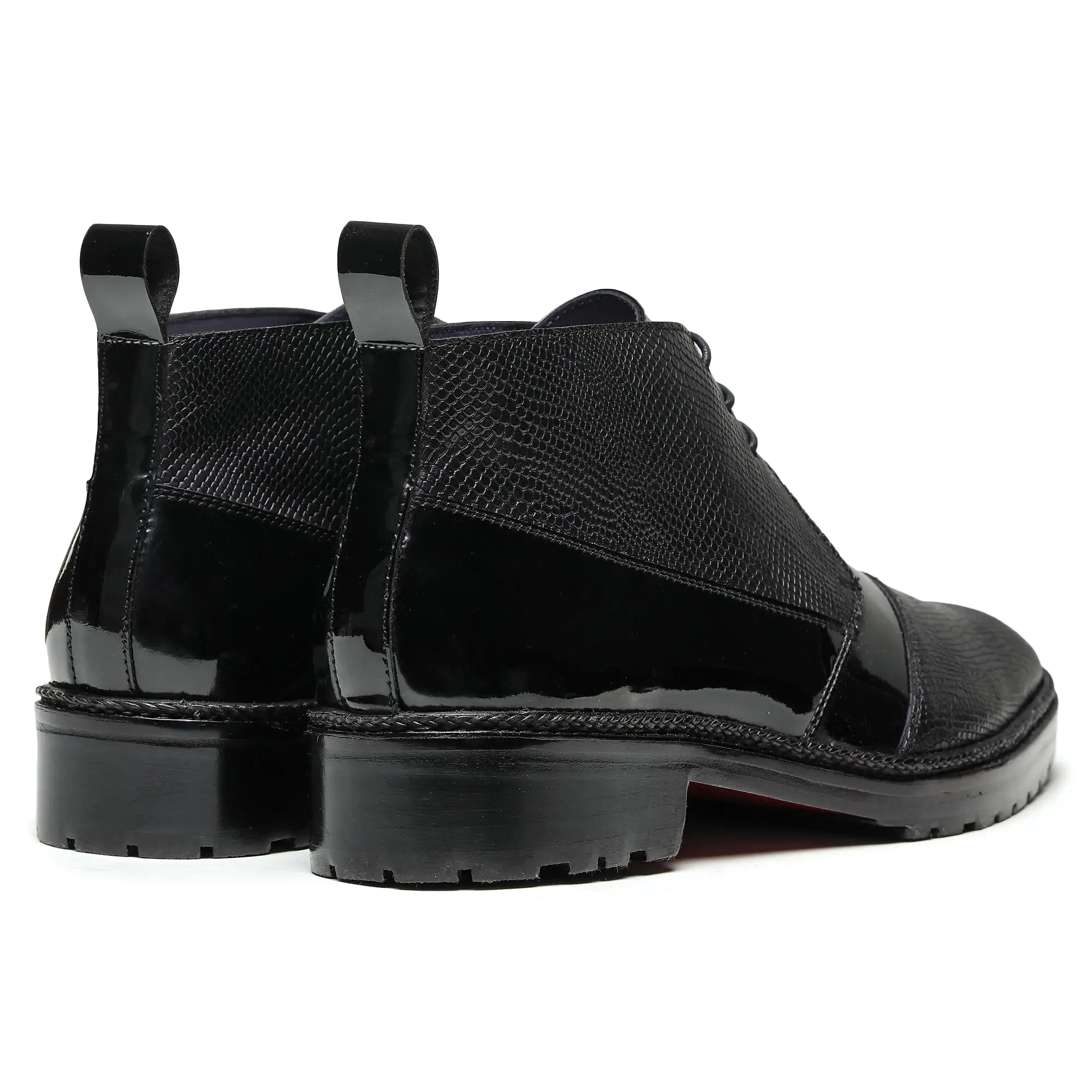 Classic Chukka Boots- Patent Black