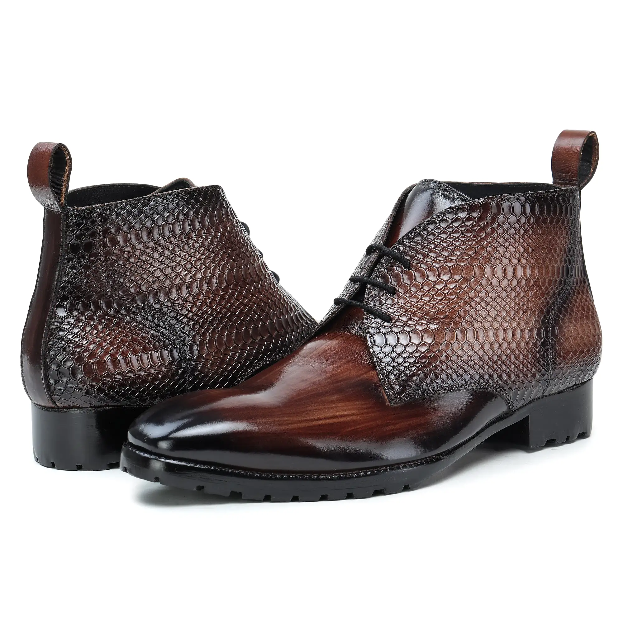 Classic Chukka Boots- Python Brown