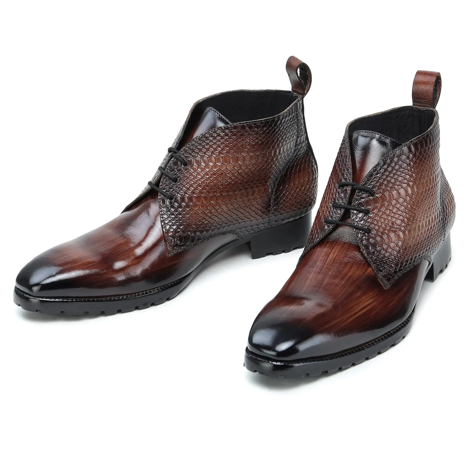 Classic Chukka Boots- Python Brown