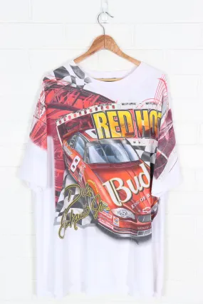 Dale Earnhardt Jr Budweiser Red Car Racing All Over Tee (XXL)