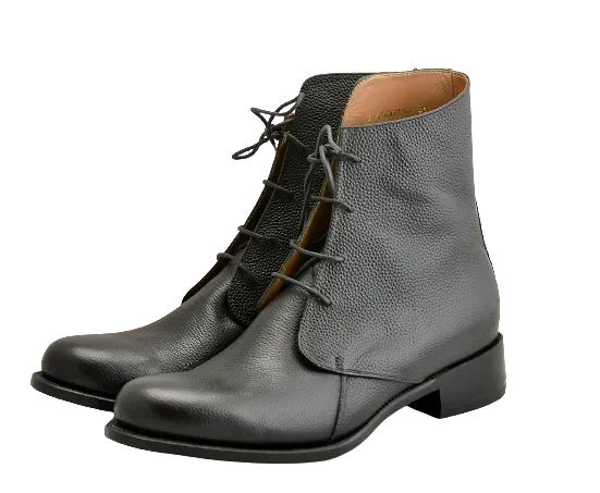 Derby Boot  |  Black pebble grain | Calf