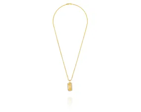 Dog Tag Stirrup Necklace | Gold