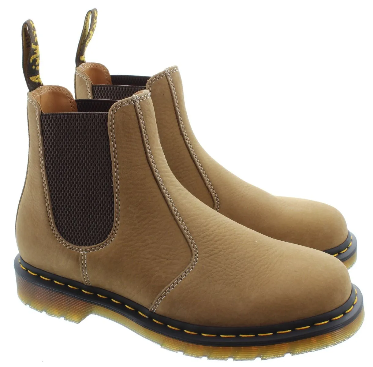 DR MARTENS Mens 2976 Yellow Stitch Boots In Savannah Tan