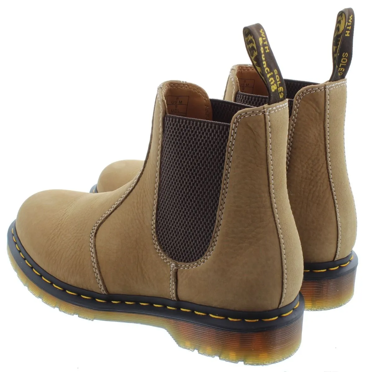 DR MARTENS Mens 2976 Yellow Stitch Boots In Savannah Tan