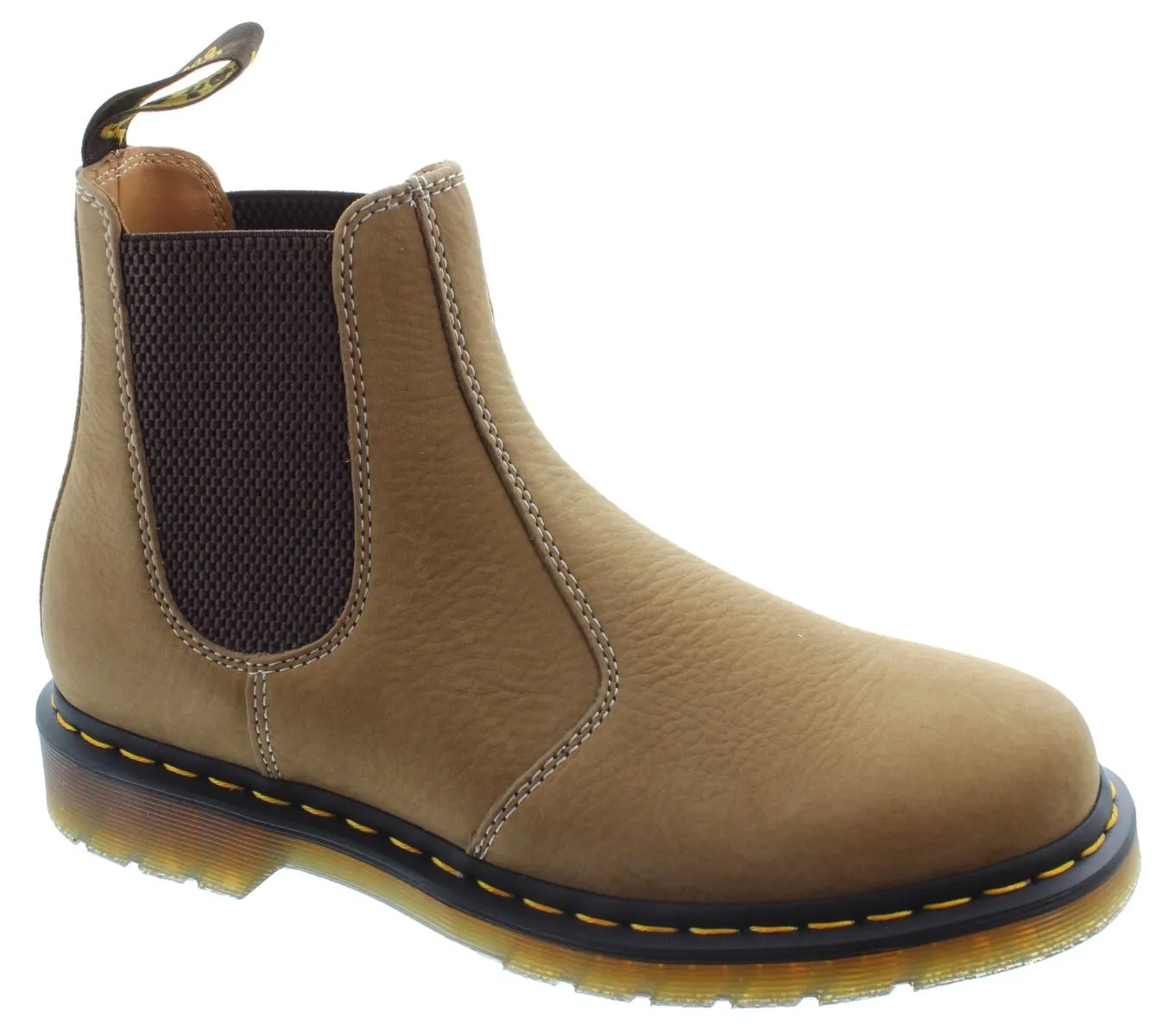 DR MARTENS Mens 2976 Yellow Stitch Boots In Savannah Tan