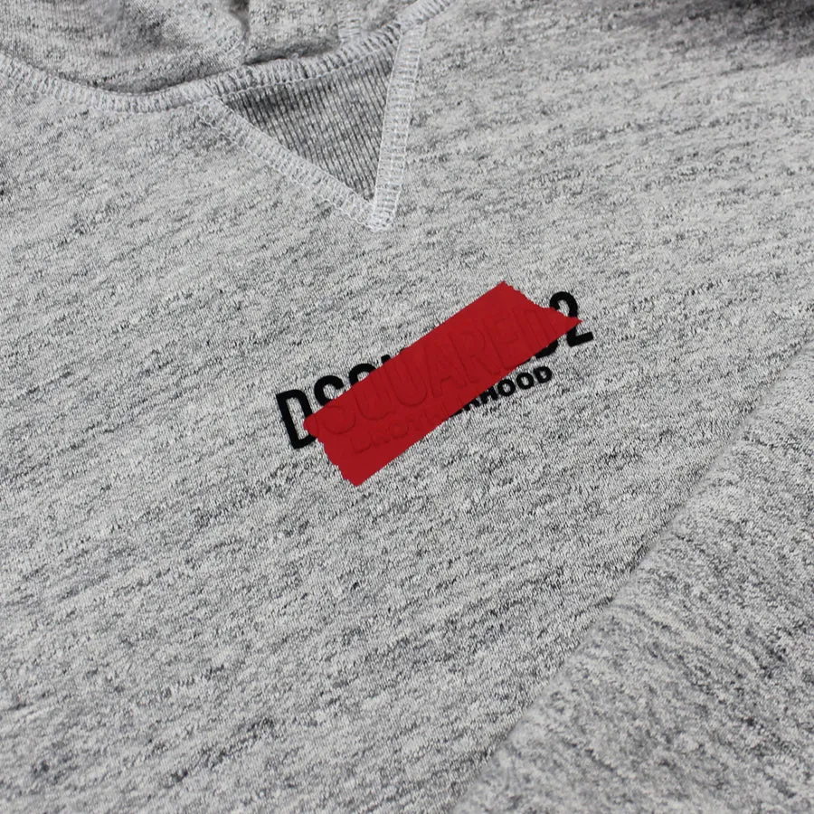 DSQUARED2 - Tape Logo Hoodie in Grey Marl