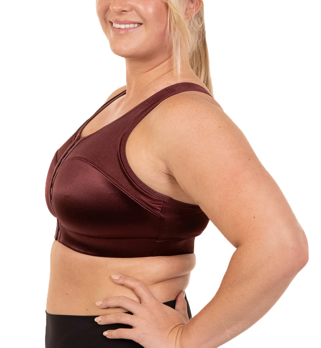 Enell Racer-Back Sports Bra (102) - Big Sky Burgundy