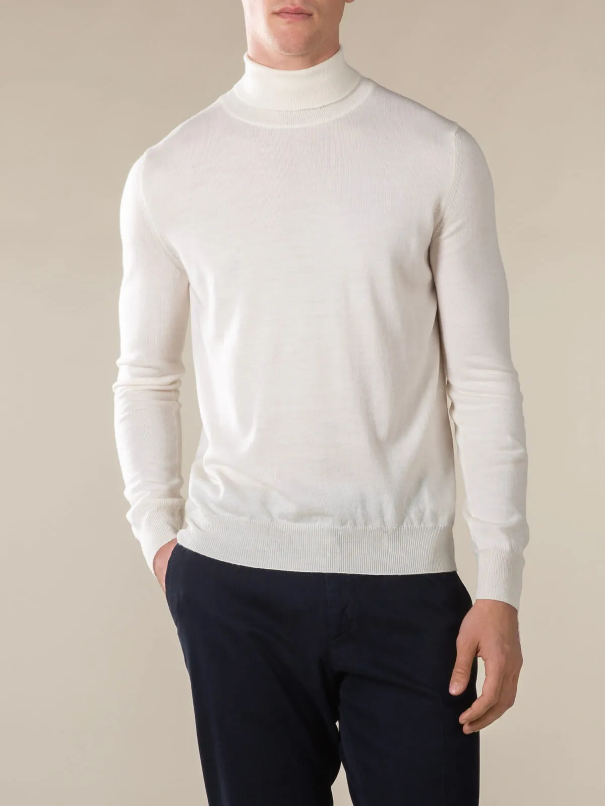 Extrafine Merino Rollneck Ivory