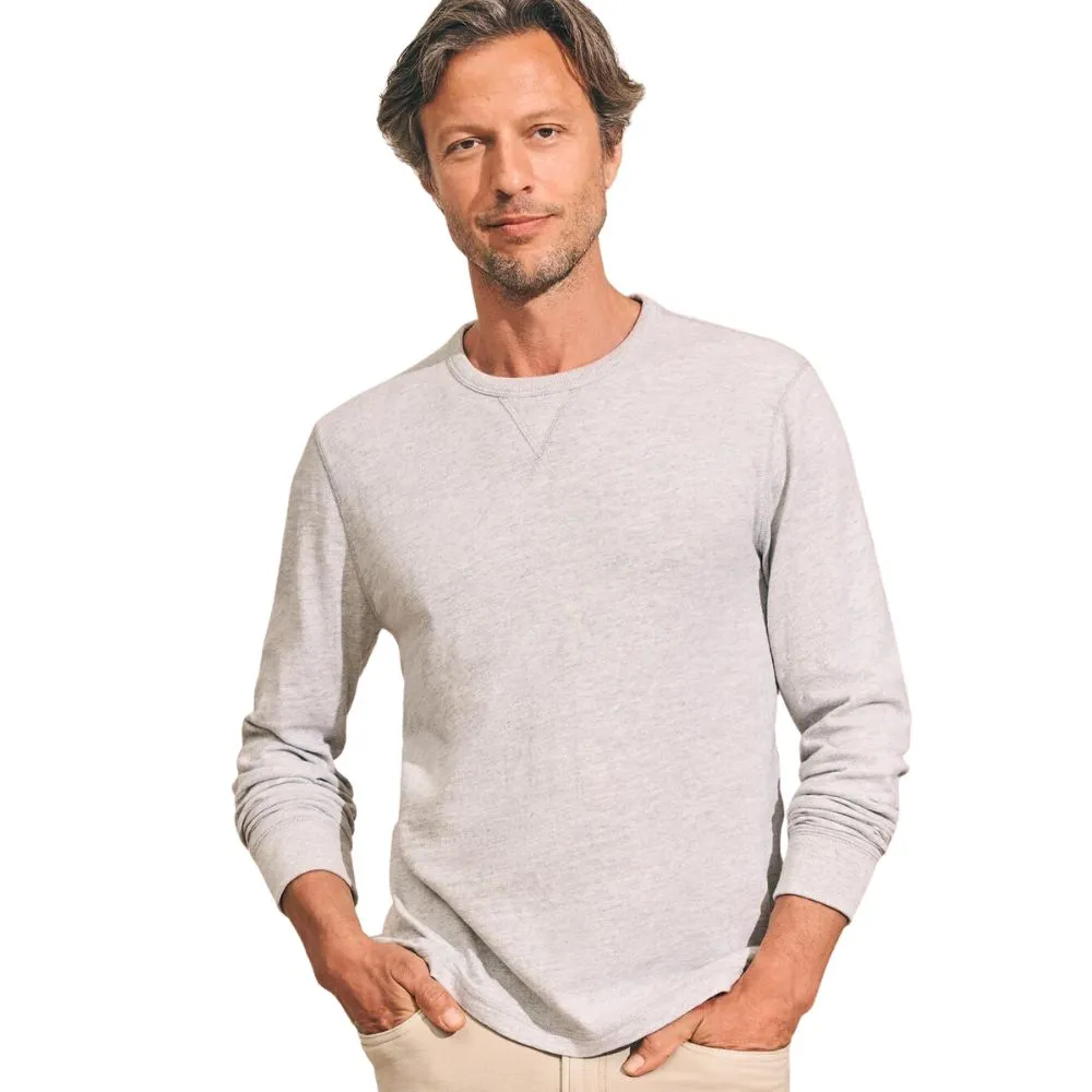 Faherty Men's Sunwashed Slub Crew Neck Sweater