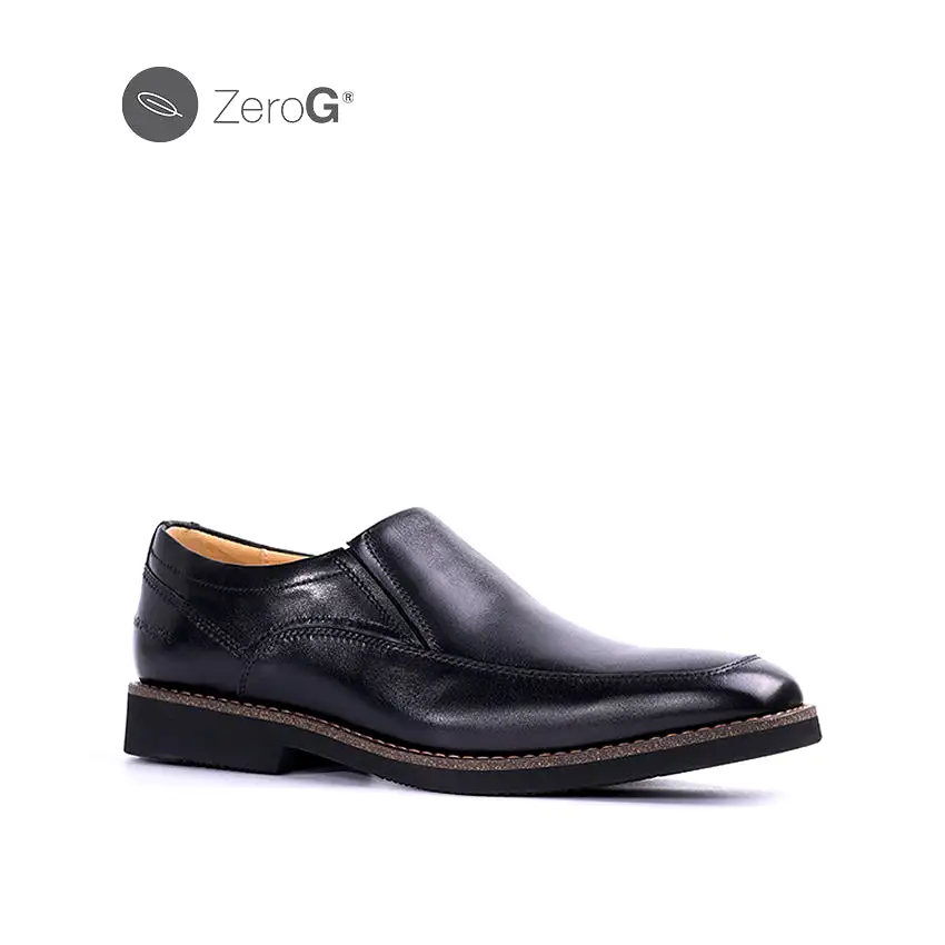 Garland Slip On At Men's Shoes - Black Leather