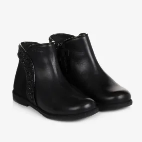 Girls Black Leather Boots