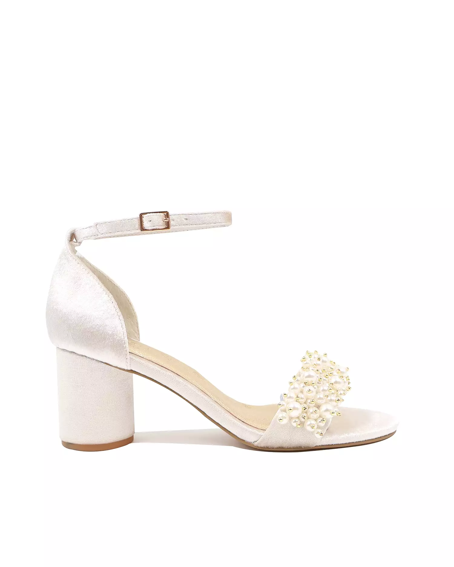 GLORIOUS - IVORY PEARL VELVET BRIDAL SHOES