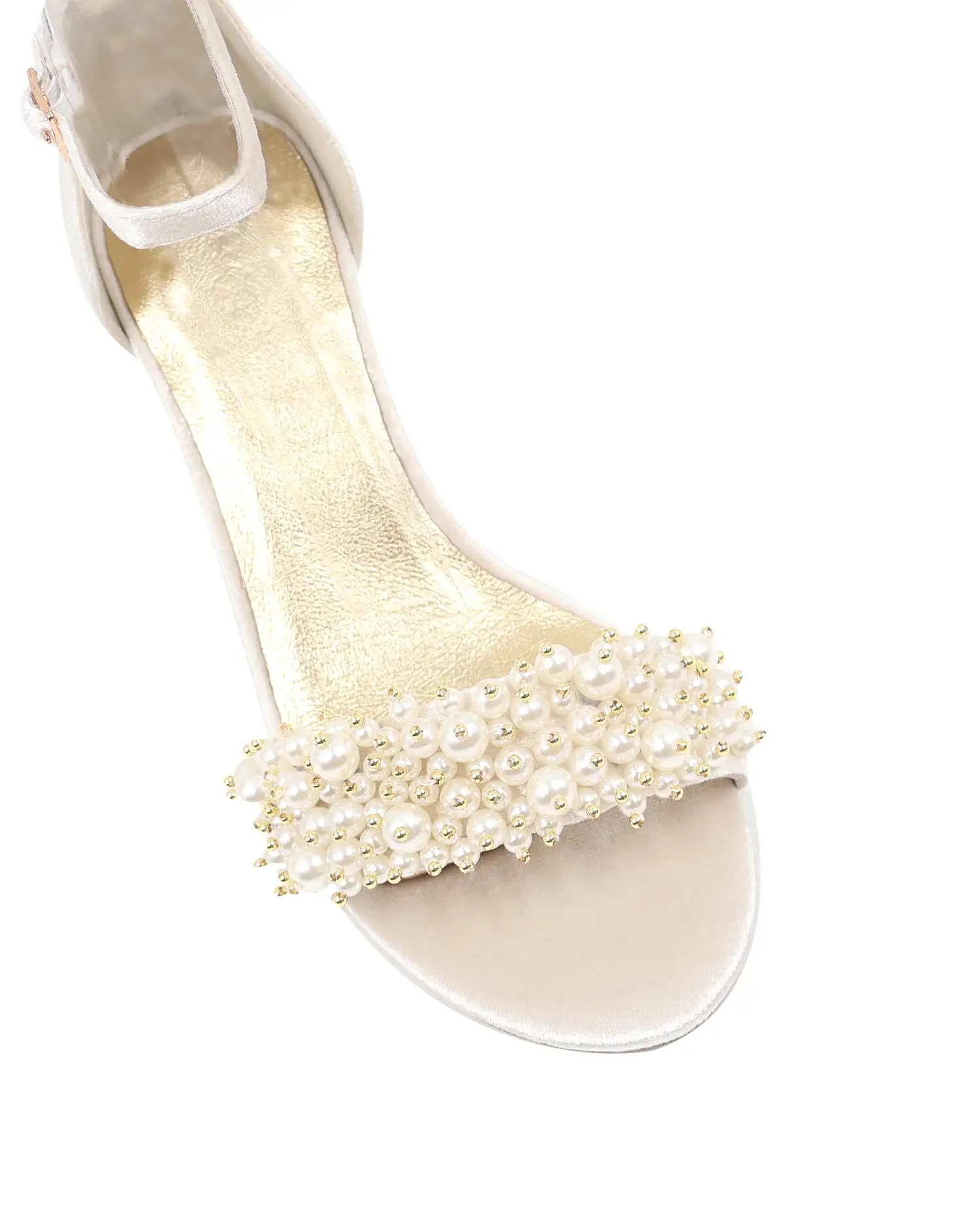 GLORIOUS - IVORY PEARL VELVET BRIDAL SHOES