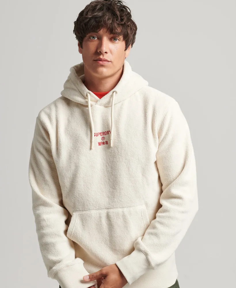 Graphic Logo Loose Fleece Hoodie | Pale Oatmeal